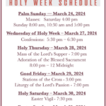 Holy Week Schedule 2024